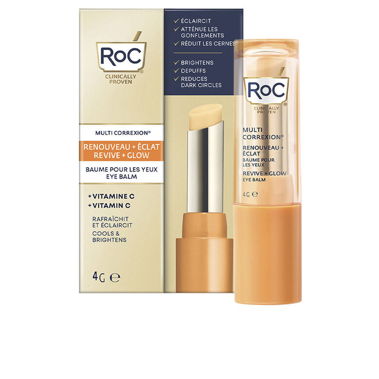 Akių zonos odos priežiūros balzamas su vitaminu C ir peptidais RoC Multi Correxion Revive + Glow Eye Balm 4 g
