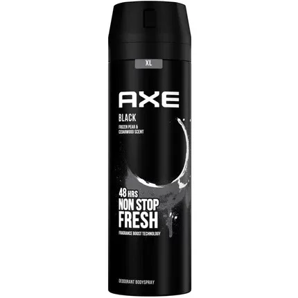 Dezodorantas purškiamas su gaiviu ir išraiškingu aromatu Axe Fresh Black XL, 200 ml
