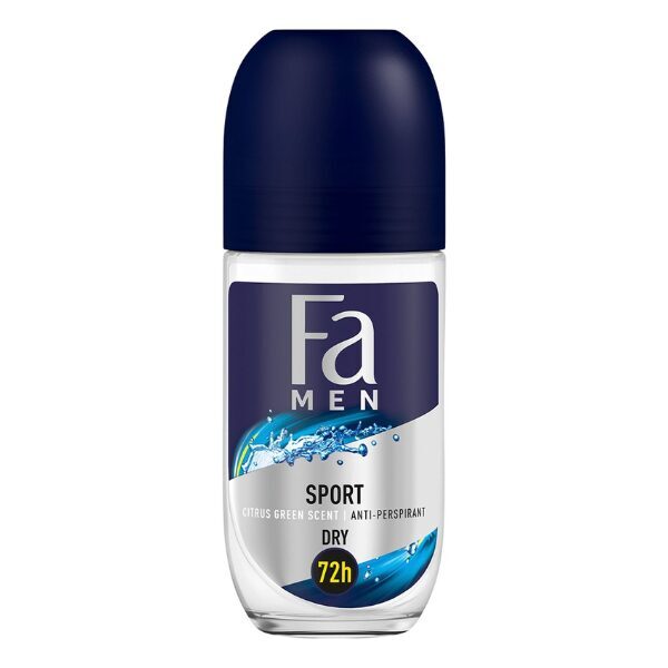 Efektyvus vyriškas dezodorantas su sportišku ir energingu aromatu „Fa Men Sport“ Deodorant Roller.