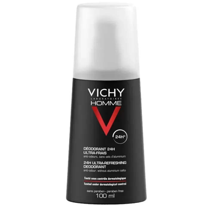 Vichy Homme Deodorant Ultra Frais 24 val. — antiperspirantas vyrams, 100 ml.