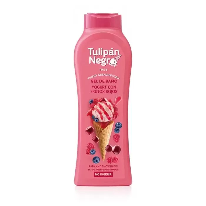 Tulipán Negro "Jogurtas ir raudonieji vaisiai" vonios ir dušo želė iš Yummy Cream Edition 650ml