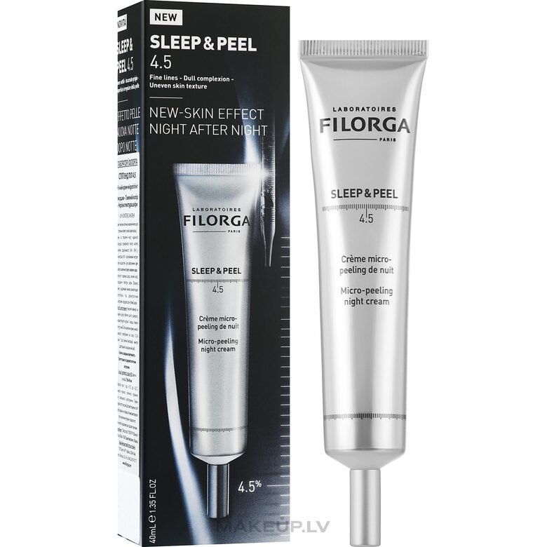 Nakts ādas kopšanas krēms ar mikro-pīlinga iedarbību Filorga Sleep & Peel 4.5 (40 ml)