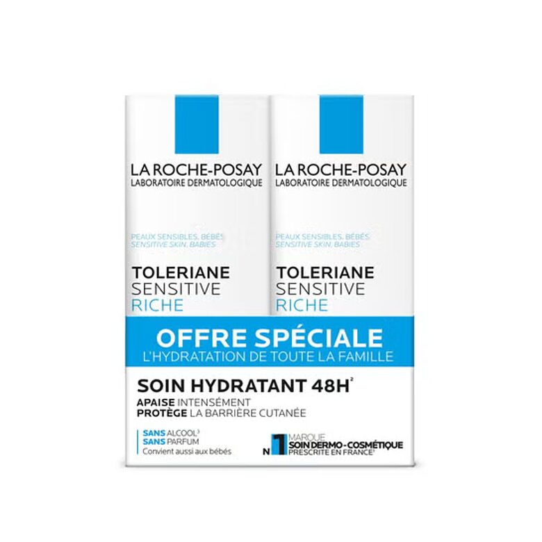 La Roche-Posay Toleriane Sensitive Riche veido kremas 2 × 40 ml