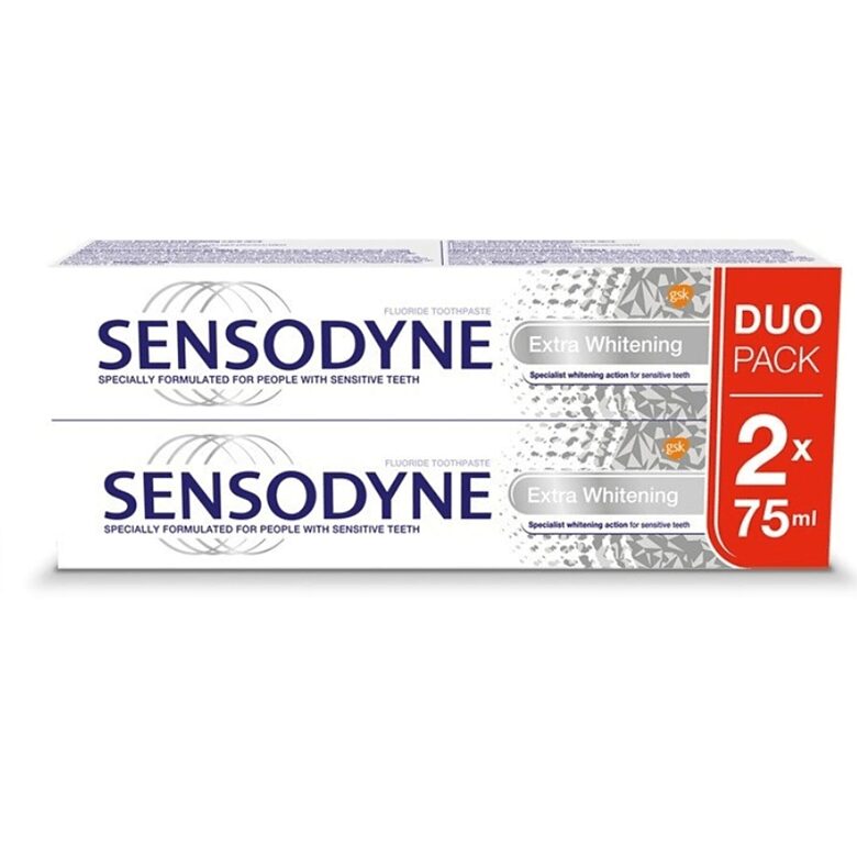 Sensodyne Extra Whitening valgendav hambapasta tundlikele hammastele 2 ×, 75 ml