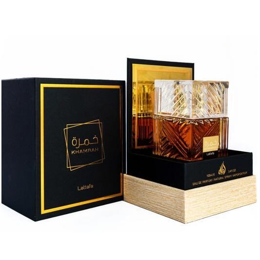 Lattafa Khamrah Eau de Parfum Spray grezns austrumnieciskais aromāts vīriešiem, 100 ml