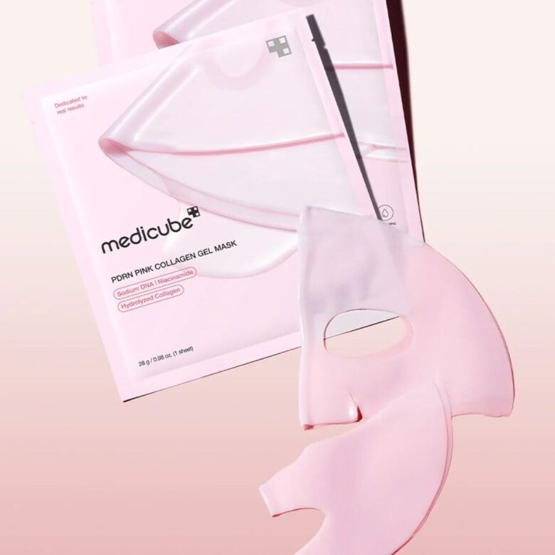 Intensīvi mitrinoša un ādu atjaunojoša sejas maska Medicube PDRN Pink Collagen
