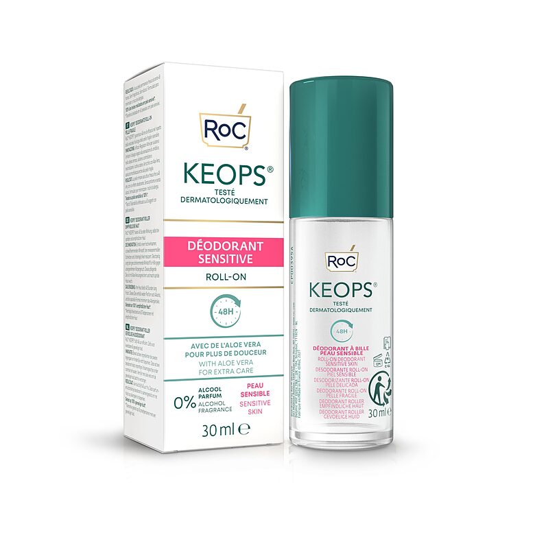 Švelnus rutulinis dezodorantas jautriai odai RoC Keops Sensitive, 30 ml