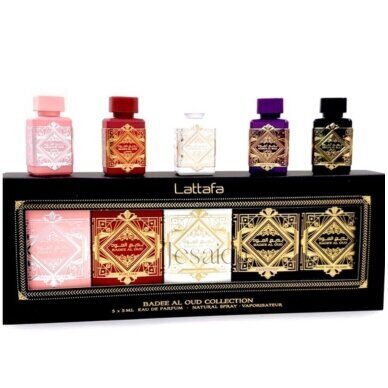 Elegants un bagātīgs smaržu komplekts Lattafa Bade’e Al Oud Collection Set 5×5 ml