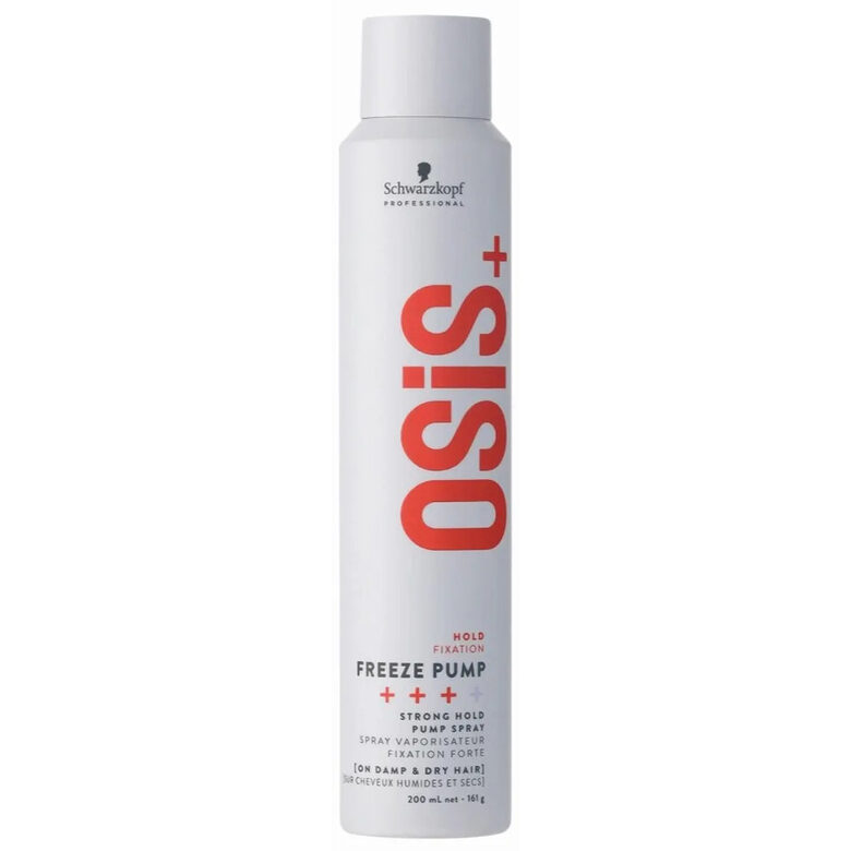 Profesionalus stiprios fiksacijos plaukų lakas „Schwarzkopf Professional OSiS+ Freeze Pump“, 200 ml