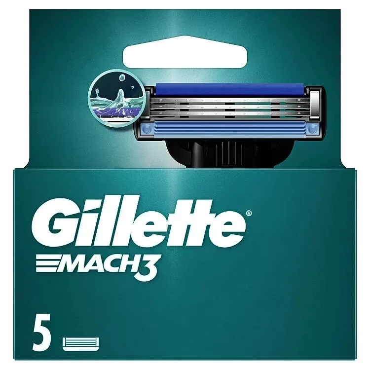 Gillette Mach 3 skustuvo peiliukai, 5 vnt.