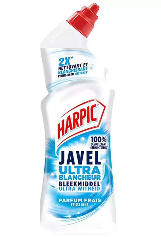 Efektīvs tualetes tīrīšanas līdzeklis Harpic Toilet Gel Bleach and Blanch 750 ml