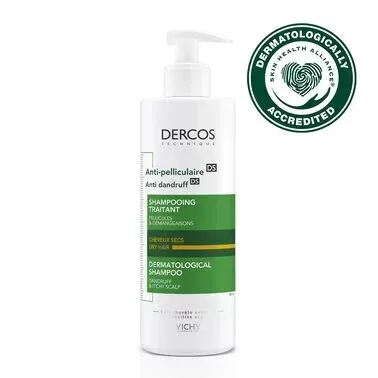 Dermatoloģiski izstrādātais pretblaugznu šampūns Vichy Dercos 390 ml