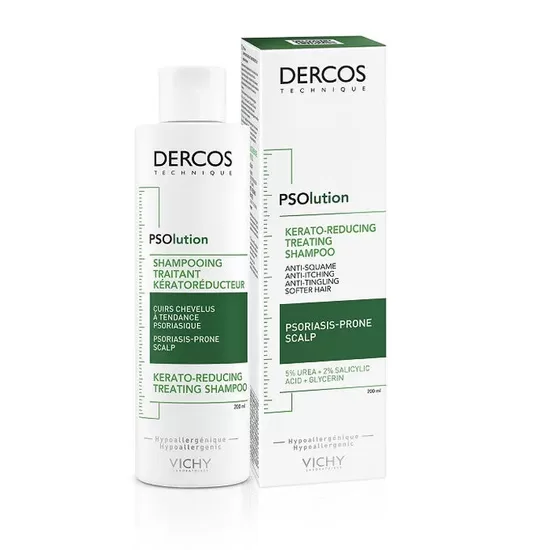 Keratolītisks (raga slāni samazinošs) šampūns Vichy Dercos PSOlution 200 ml