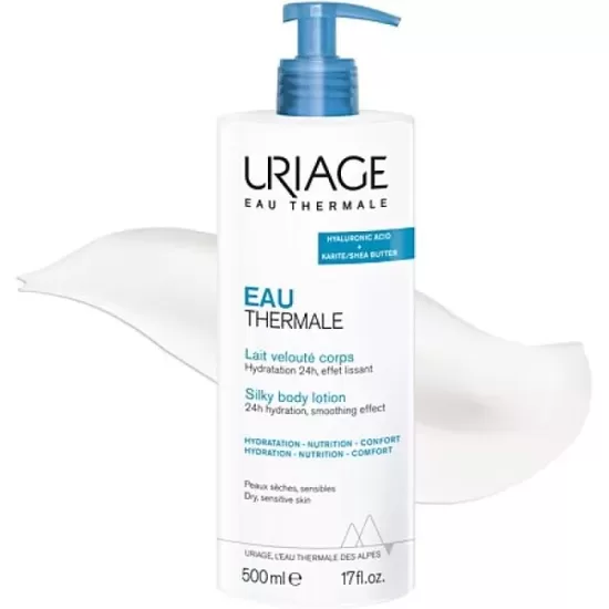 Viegls, zīdaini maigs ķermeņa losjons Uriage Eau Thermale Silky Body Lotion 500 ml