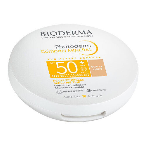 Защитная кремовая компактная пудра Bioderma Photoderm Compact Mineral light SPF-50+, 10 г