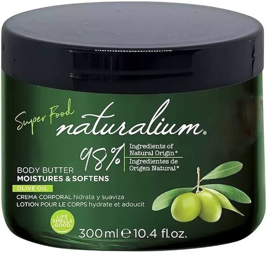 Naturalium Super Food ķermeņa sviests ar olīveļļu, 300 ml