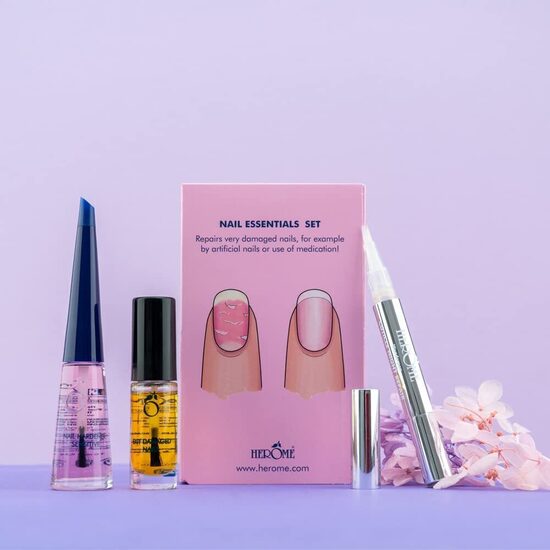 Herome Heromeset Nail Essentials – Масло и база для ногтей (по 4 мл)