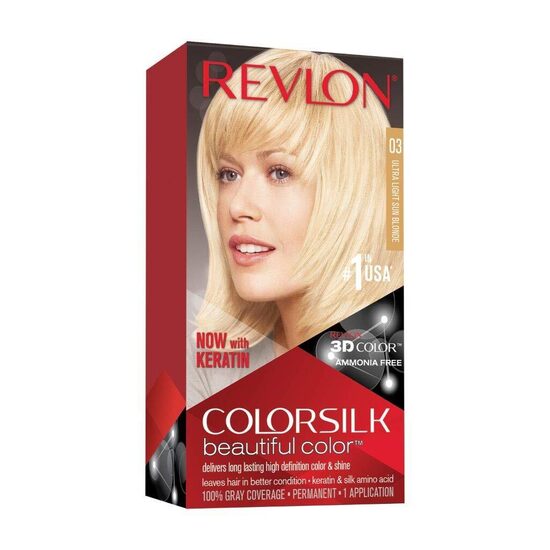 Krāsa bez amonjaka Colorsilk Revlon Ultra maiga dabiskā blondīne
