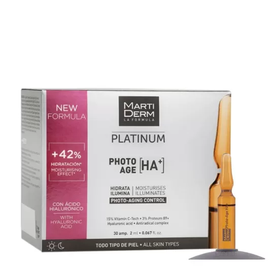 Интенсивные антивозрастные ампулы-сыворотка MartiDerm Platinum Photo Age HA+ 10×2 мл