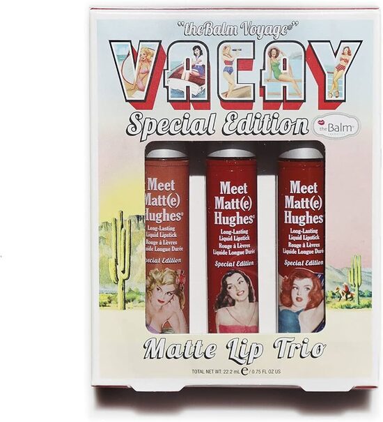 theBalm Meet Matt(e) Hughes matinių lūpų dažų rinkinys – Charismatic, Persistent, Adventurous