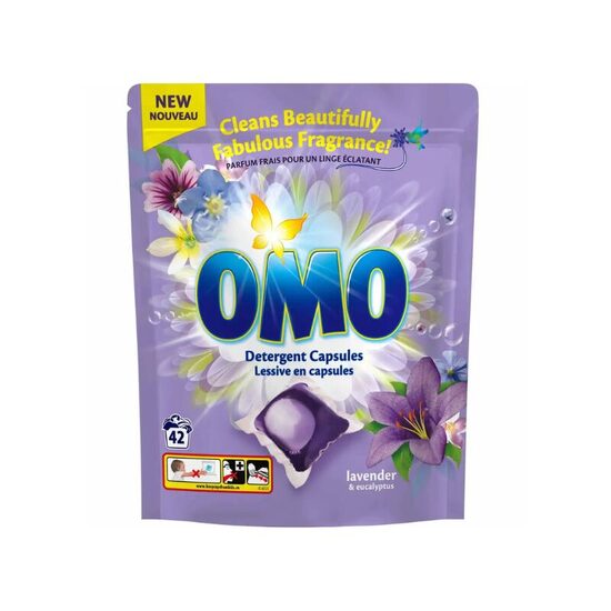 OMO veļas kapsulas ar lavandas un eikalipta aromātu, 42 gab.