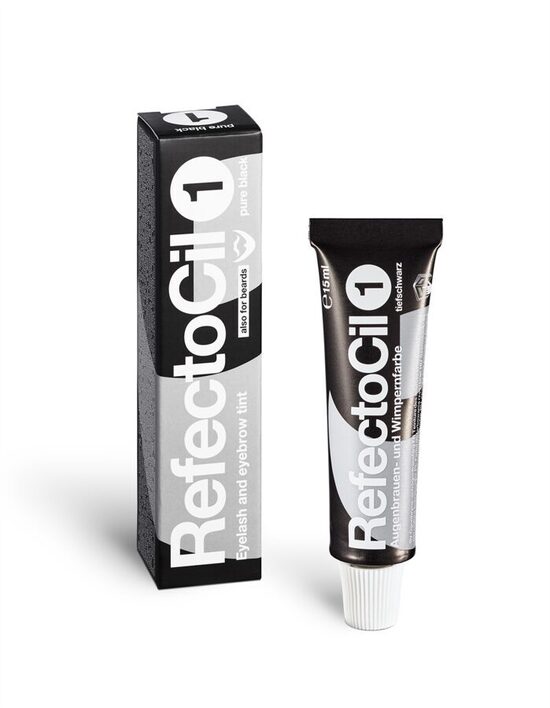 Uzacu un skropstu krāsa Deep Black tonī Refectocil 15 ml