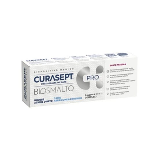 Remineralizuojantis dantų putėsis su maloniu braškių skoniu „Curasept Biosmalto“, 50 ml