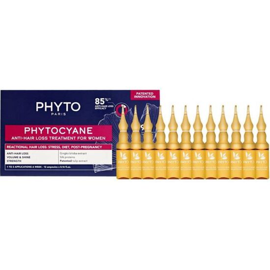 Intensīvs ārstniecības līdzeklis pret matu izkrišanu sievietēm Phyto Phytocyane 12x5 ml