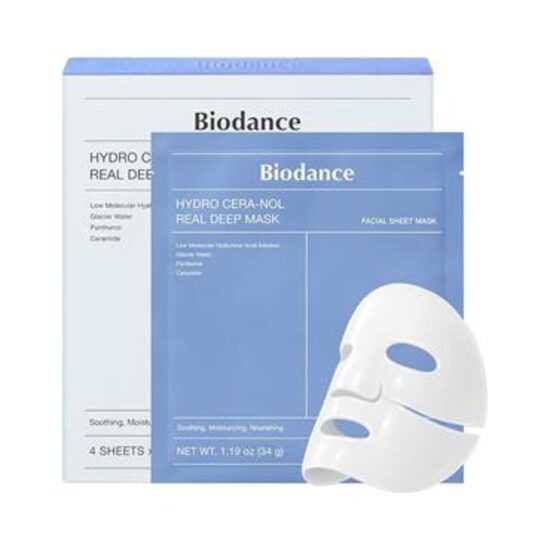 Dziļi mitrinoša hidrogēla sejas maska Biodance Hydro Cera 34 g × 4 gab.