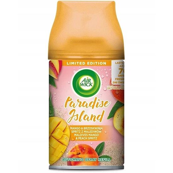 Air Wick Freshmatic Paradise Island Mango & Peach Spritz automatinio oro gaiviklio papildymas 250 ml