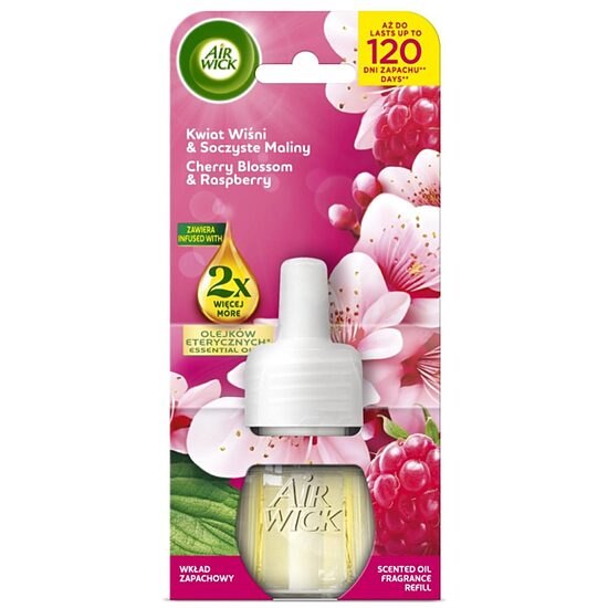 Air Wick Electric Cherry Blossom & Juicy Raspberry elektrinio oro gaiviklio papildymas 19 ml