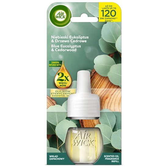 Air Wick Electric Blue Eucalyptus & Cedarwood elektrinio oro gaiviklio papildymas 19 ml