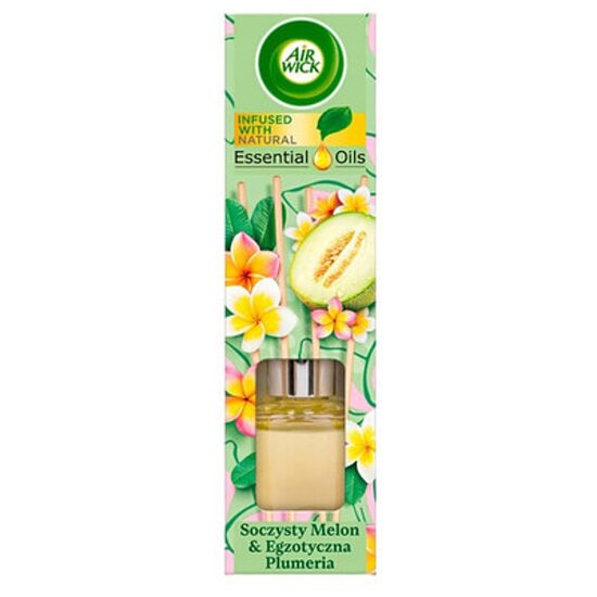 Air Wick Essential Oils Juicy Melon & Exotic Plumeria namų kvapo difuzorius su lazdelėmis 40 ml