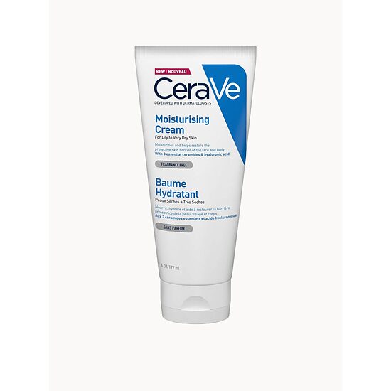 CeraVe Moisturising Cream mitrinošs krēms sejai un ķermenim sausai un ļoti sausai ādai, 177 ml