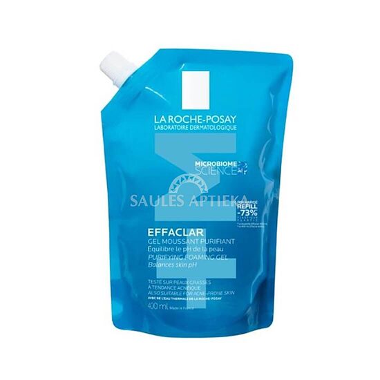 La Roche-Posay Effaclar Foaming Gel attīrošs putojošs gēls taukainai un problemātiskai ādai, uzpilde, 400 ml