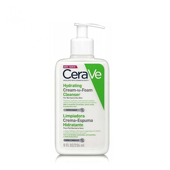 CeraVe Moisturizing Cleansing Foam mitrinošas attīrošās putas normālai un sausai ādai, 236 ml