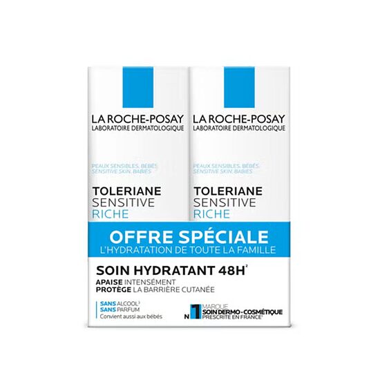La Roche-Posay Toleriane Sensitive Riche sejas krēms 2 × 40 ml