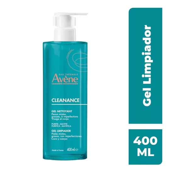 Eriti probleemse ja rasuse naha jaoks mõeldud geel Avene Cleanance Cleansing Gel, 400 ml