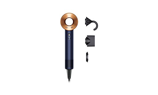 Dyson Supersonic HD07 Straight+Wavy — hiustenkuivaaja (preussinsininen / kupari)