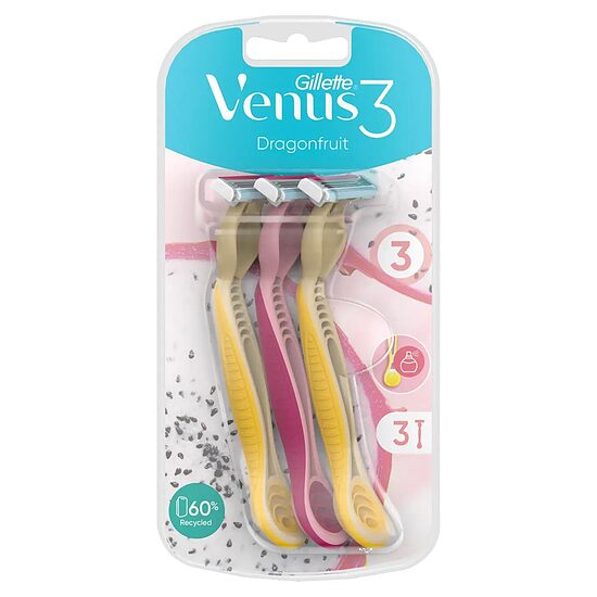 Gillette Venus 3 Dragonfruit Disposable Razors ühekordsed naiste raseerijad 3 tk