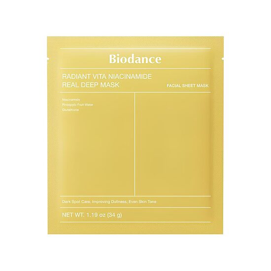 BIODANCE Radiant Vita Niacinamide Real Deep sära andev hüdrogeel-näomask 34 g