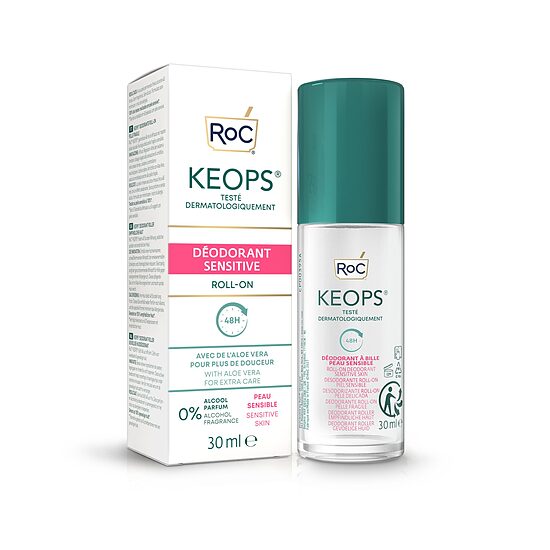 Švelnus rutulinis dezodorantas jautriai odai RoC Keops Sensitive, 30 ml