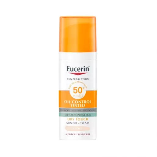 Toni piešķirošs sauļošanās sejas krēms Eucerin Sun Pigment Control Tinted SPF50+ 50 ml