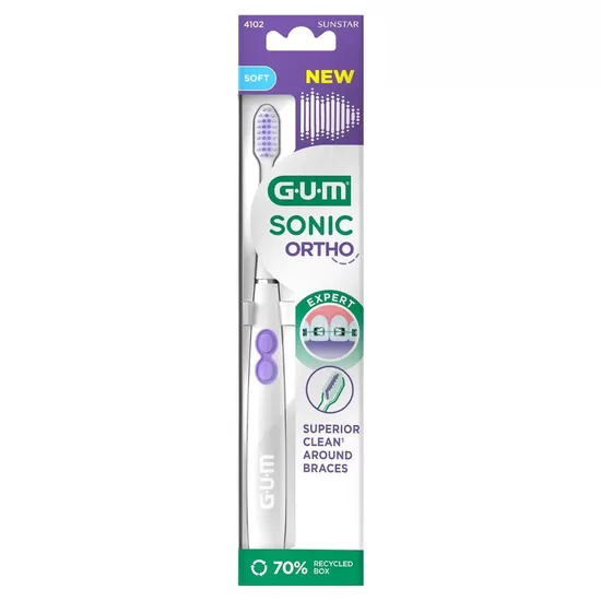 Zobu birste ir speciāli izstrādāta cilvēkiem ar breketēm GUM Sonic Power Ortho