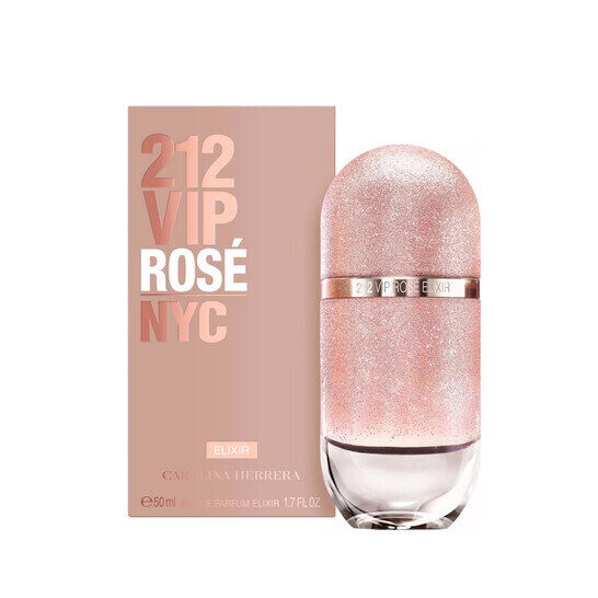 Mirdzoši sievišķīgs rožu eliksīrs Carolina Herrera 212 VIP Rosé Elixir Eau De Parfum 50 ml
