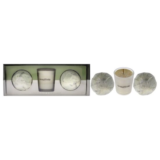 Aromabomb Mini Candle Set ar citronzāles un bergamotes aromātu