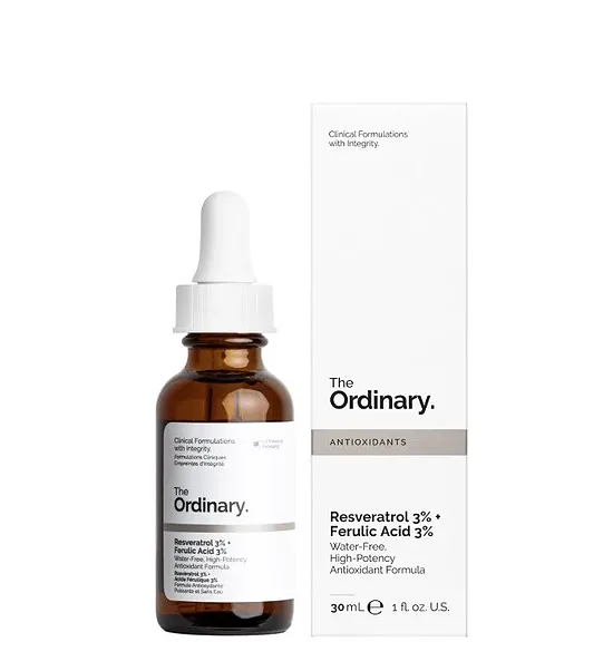 Koncentrēts antioksidantu sejas serums The Ordinary Resveratrol 3% + Ferulic Acid 3%  30 ml