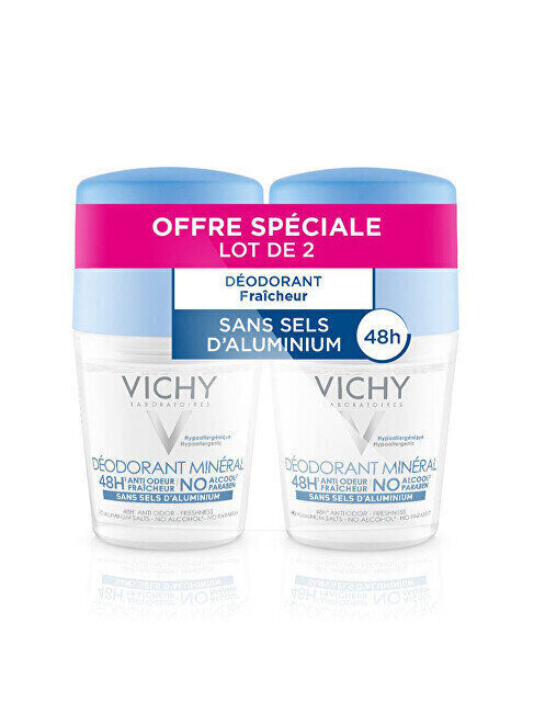  Vichy 48H Минеральный дезодорант ролик, 50 мл – упаковка из 2 штук