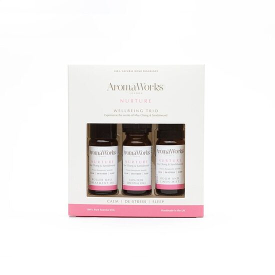 Aroomiteraapia õlide kinkekomplekt Aromaworks Nurture Wellbeing Trio, 3×10 ml.