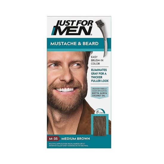 Viegli lietojama bārdas un ūsu krāsa Just For Men Brush-In Medium Brown 28g